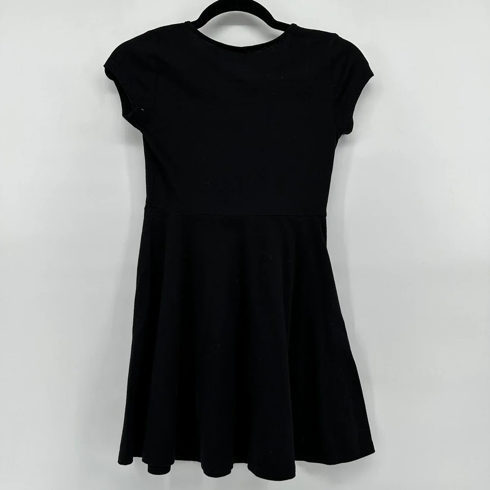 The Children's Place Girls Black Cap Sleeve Skater Dress Size L 10/12 EUC - Picture 3 of 6